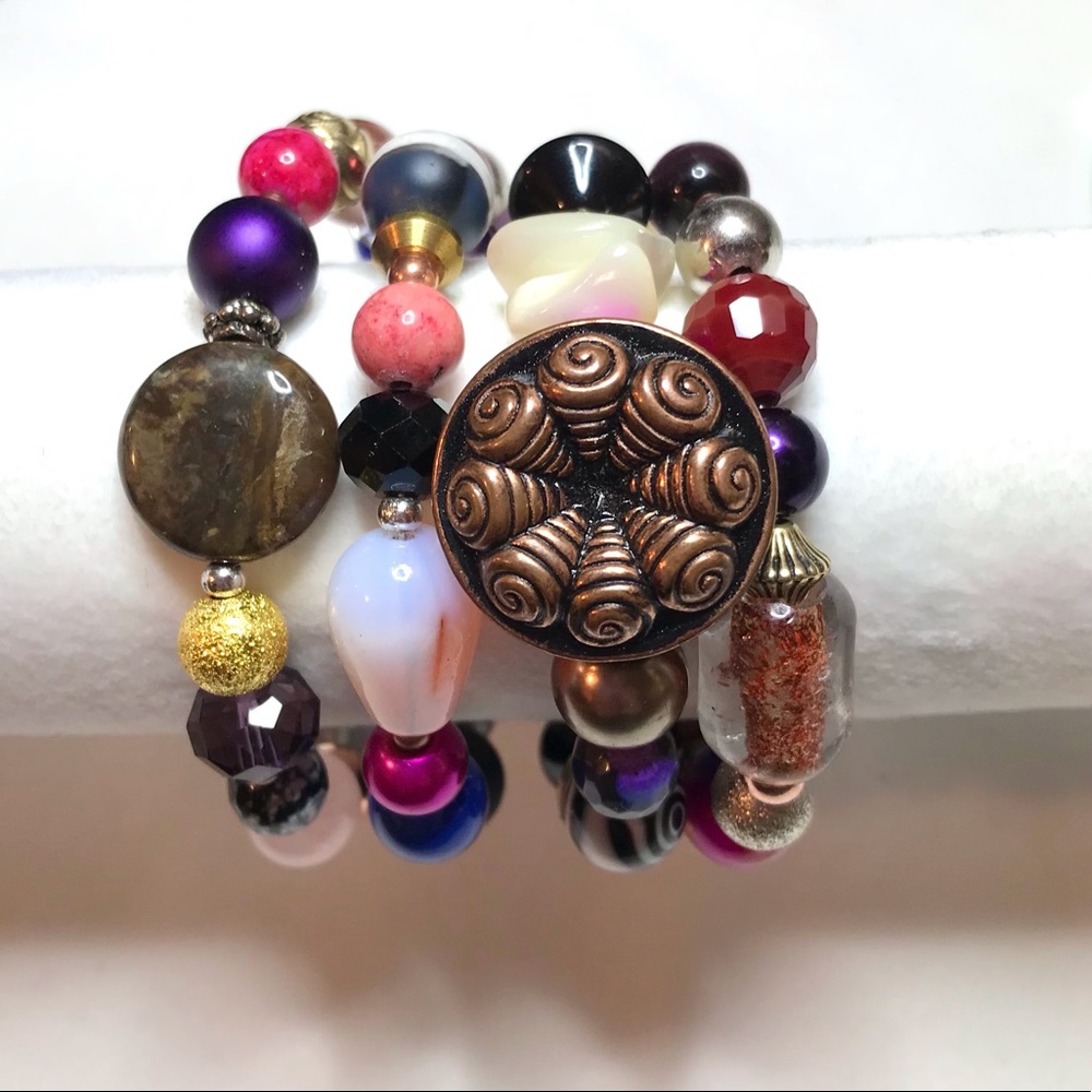 Handmade Bracelet with Vintage and Modern Elements (NB76-3H) New Without Tags - Picture 3 of 11